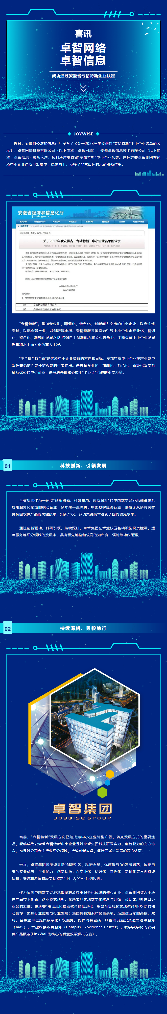 喜訊：卓智網(wǎng)絡(luò)、卓智信息成功通過安徽省專精特新企業(yè)認定.png